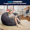 Flash Furniture Bean Bag Chair, Gray Back, 42 in W 42" L 19" H DG-BEAN-LARGE-SOLID-GY-GG - alternate 9